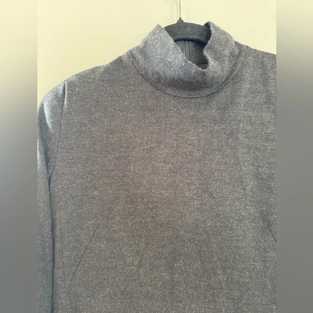 Akris‎ Punto Wool Silk Mock Neck Gray Dress Estimated Size Small